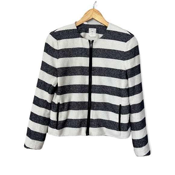 Gap Striped Zippered Blazer—12 - Picture 1 of 10